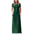 thumbnail image 3 of UbdehL Spring summer dresses for women 2024 maxi dress short sleeve solid color casual pockets, 3 of 7