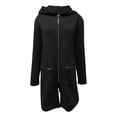 thumbnail image 4 of Women's Long Full Zip Hoodie Oversized Lightweight Tunic Sweatshirt Jacket with Zip Pockets Fashion Coat, 4 of 7