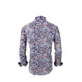 thumbnail image 2 of Mens PREMIERE Paisley Long Sleeve Buttin Down Dress Shirt Orange Turquoise, 2 of 3