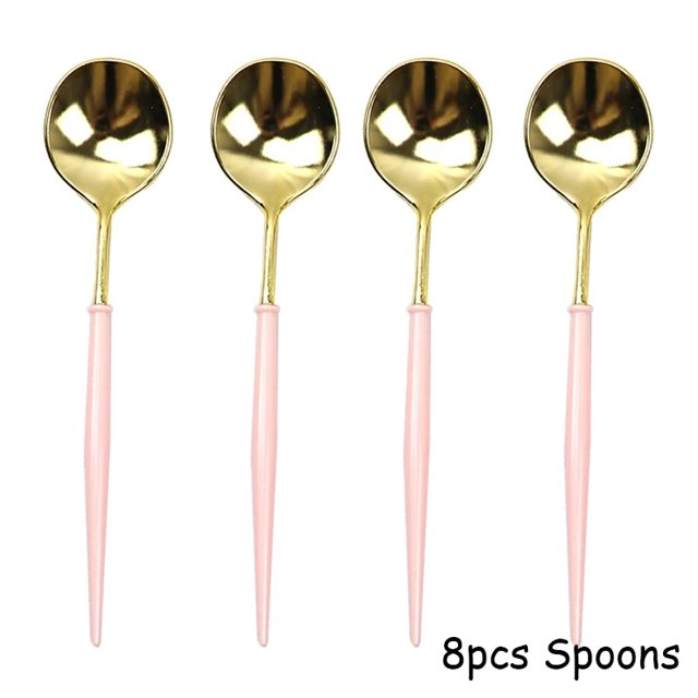 Vajilla desechable para fiesta de oro rosa, plato y vaso de papel champán, servilletas de paja, decoración de cumpleaños, Carnaval, boda, suministros para fiestas infantiles