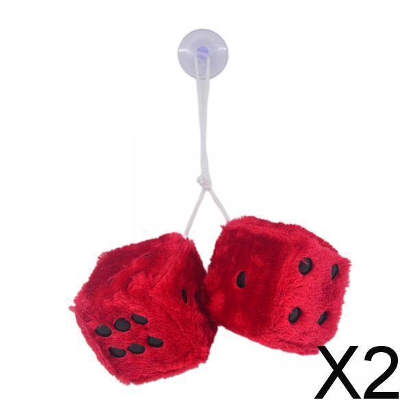 2-6 paquetes de 2 dados de espejo modelo de dados colgantes suaves para decoración de adornos rojo 2 piezas