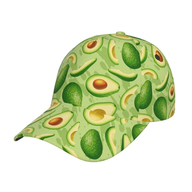 Fotbe Green Avocado Gorro Clásico de Béisbol, Gorra Ajustable con Broche Snapback, Gorro de Exterior de Algodón Suave