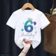 thumbnail image 3 of Bonita camiseta de algodón para niña, regalo de sexto cumpleaños, camiseta con estampado de corona de princesa sirena, camisetas blancas Harajuku Kawaii, 3 of 5