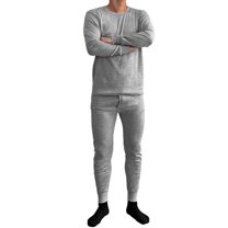 Ventana Men's Fleece Lined Thermal Underwear sets Winter Insulated Long John Cotton Base Layer with Top and Pants