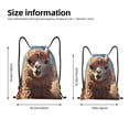 thumbnail image 2 of Sikiie Fluffy Alpaca Mountain Meadow Drawstring Backpack Drawstring Bags, Draw String Back Bag for Sports, Gym, Travel, Swimming, Beach-Medium, 2 of 6