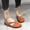 Orange, variant on Lilgiuy Summer Round-toe Frosted Suede Flat Solid Color Buckle Backspace Casual Sandals