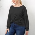 thumbnail image 6 of HAiming Womens Long Sleeve Tunic Tops Trendy Crewneck Pullover Shirts Plus Size Loose Casual Solid Color Blouses, 6 of 6