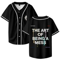 Lauren Spencer Smith The Art Of Being A Mess Baseball Jersey Shirt V-Neck Women Men Short Sleeve Streetwear Clothes