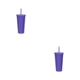 thumbnail image 1 of Yuarrent Botella de agua Frasco de vacío Vaso con pajitas Suministros para exteriores multicolores Morado oscuro 2Conjunto, 1 of 6