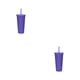 thumbnail image 1 of Yuarrent Botella de agua Frasco de vacío Vaso con pajitas Suministros para exteriores multicolores Morado oscuro 2Conjunto, 1 of 6