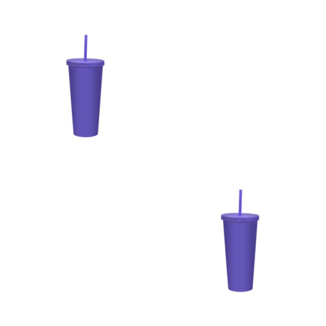 Yuarrent Botella de agua Frasco de vacío Vaso con pajitas Suministros para exteriores multicolores Morado oscuro 2Conjunto