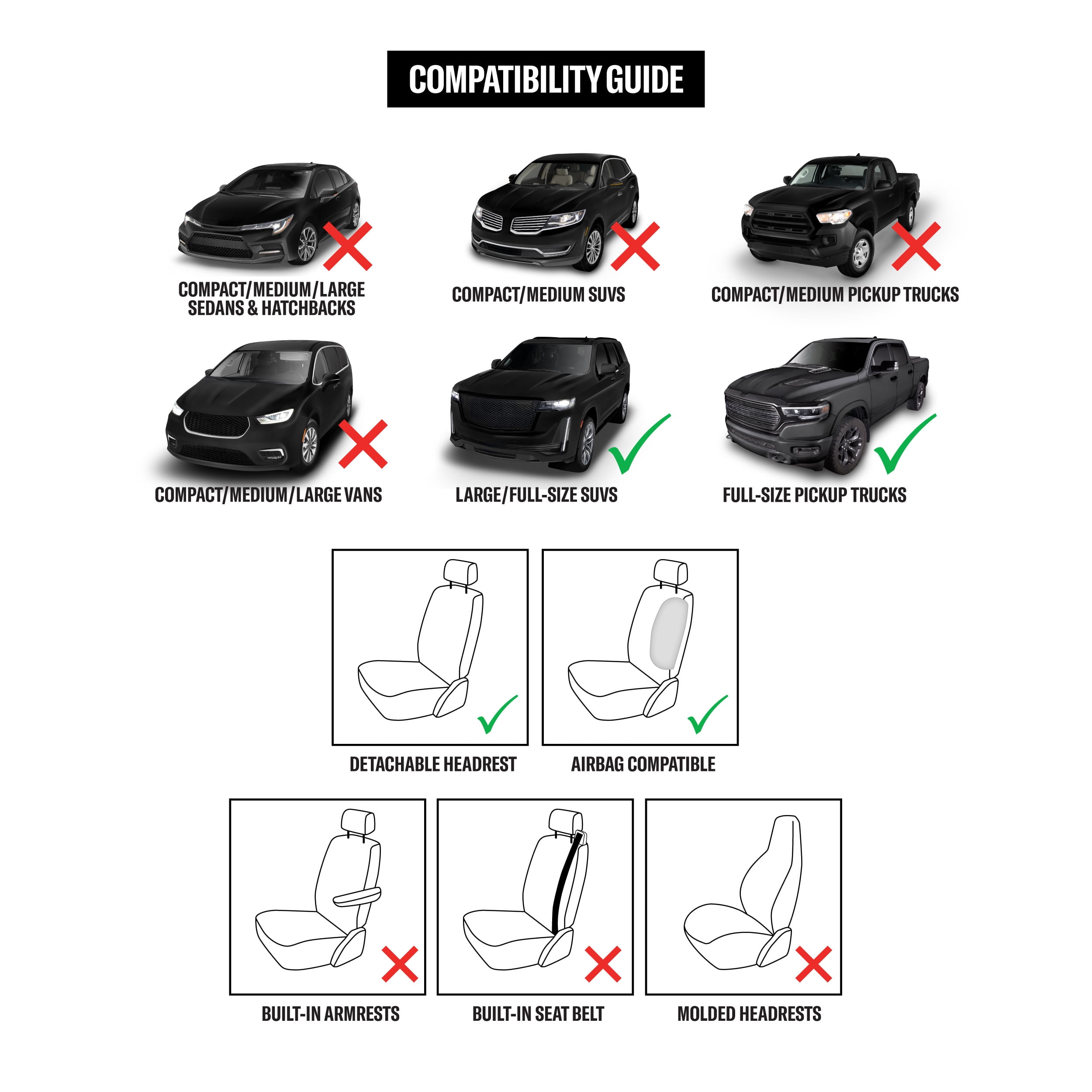 Genuine Dickies 2 Piece Universal Front Car Seat Covers with Storage - Black and Red, 43156WDI