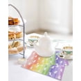 thumbnail image 4 of Easter Kitchen Dish Towels for Drying Dishes Set of 4, Spring Rabbit Silhouette Colorful Rainbow Graffiti Waffle Weave Microfiber Hand Tea Bathroom Towels Quick Dry & Absorbent Towel 12x12, 4 of 7