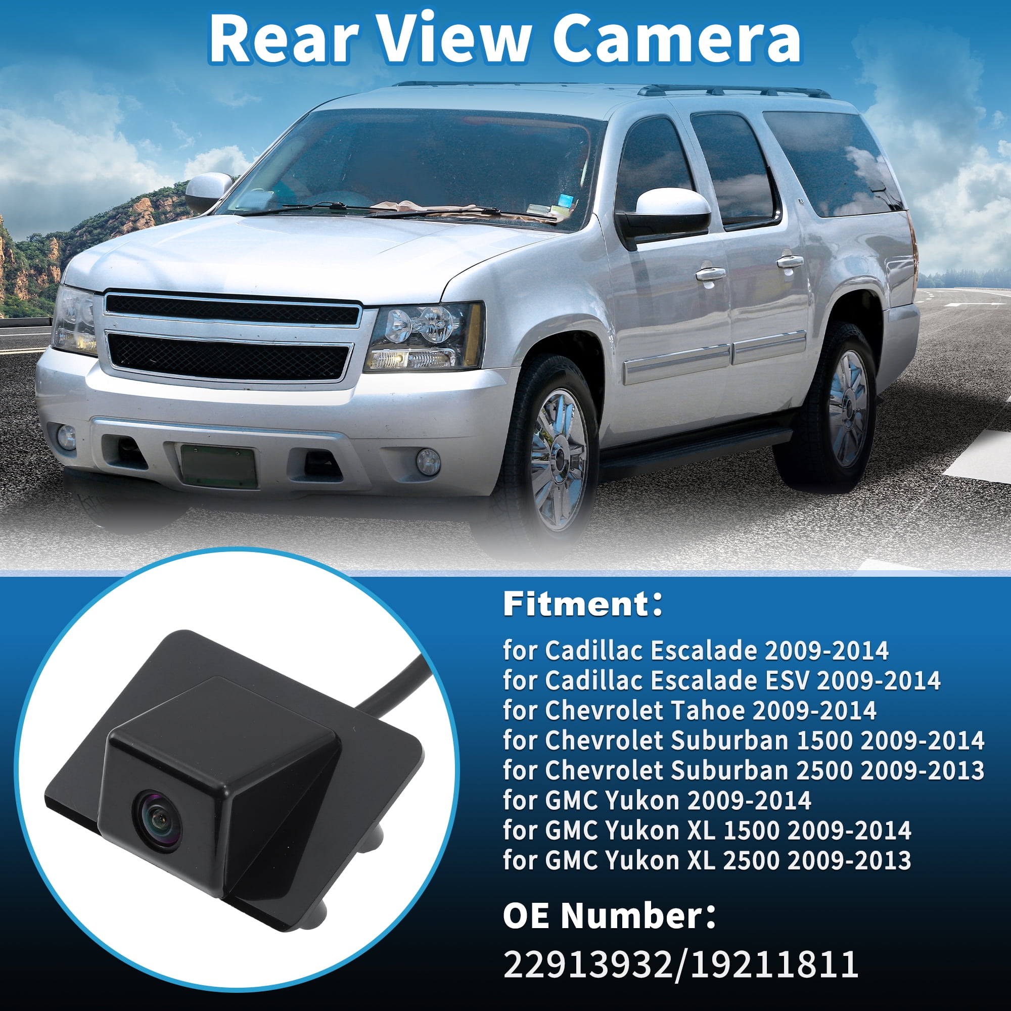 Unique Bargains Rear View Camera for Cadillac Escalade and for Chevrolet Tahoe 2009-2014