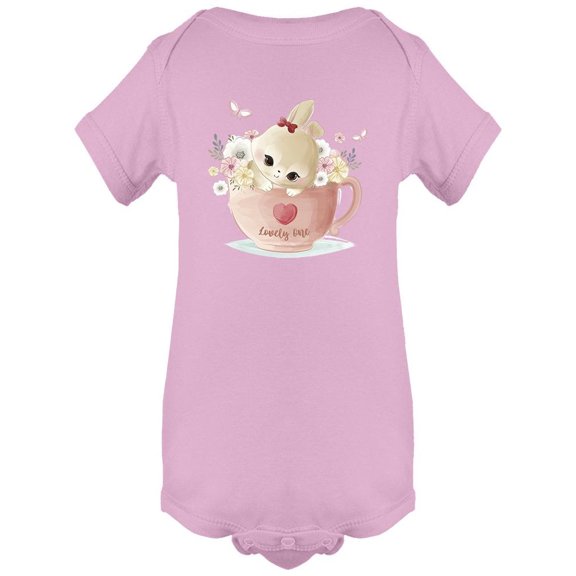 Cute Little Bunny On A Cup Bodysuit Infant -Image by Shutterstock,  6 Months