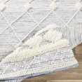 thumbnail image 3 of Hauteloom Moe Wool Living Room, Bedroom Area Rug - Bohemian, Transitional - High Pile - Blue, Navy, White - 2' x 3', 3 of 8