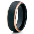 thumbnail image 2 of Tungsten Wedding Band Rise Gold Tungsten Ring Hammered Black Tungsten Ring 8mm Comfort Fit, 2 of 4