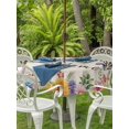 thumbnail image 3 of Outdoor Tablecloths with Umbrella Hole & Zipper, Spring Wildflowers Round Tablecloths 60 Inch, Watercolor Tulip Floral Leaf Plant Beige Waterproof Table Cloth, Patio/Pool/Picnic Table Covers, 3 of 8