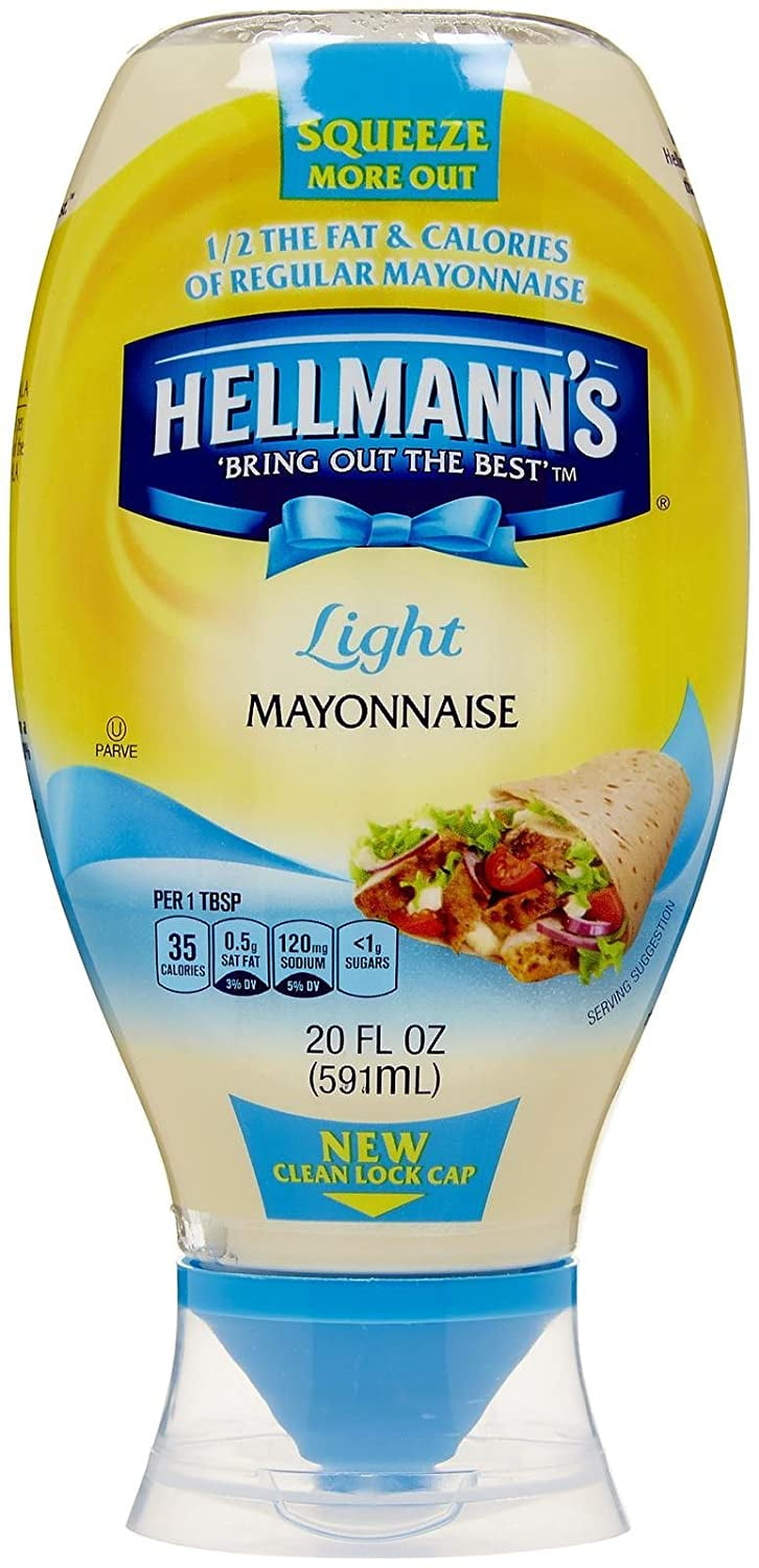 Hellmanns Light Mayonnaise, Squeeze 20 Fl Oz