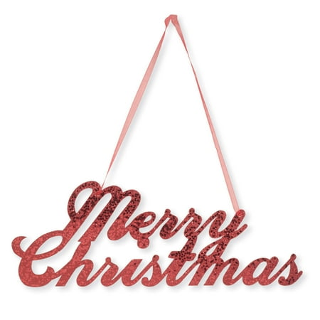 Merry Christmas Glitter Sign, 1 pack