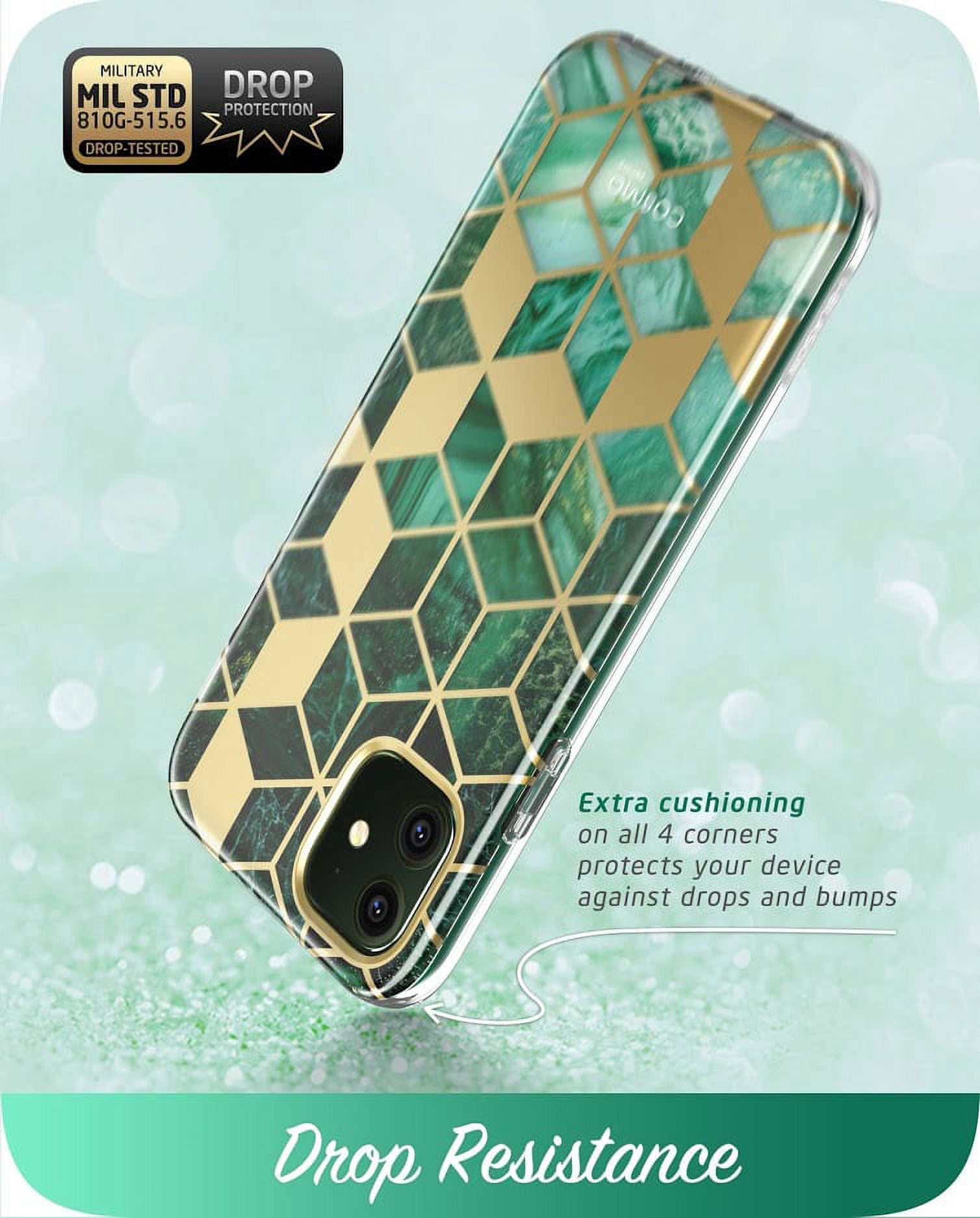 i-Blason Cosmo Series Case for iPhone 11 (2019 Release), Slim Full-Body Stylish Protective Case with Built-in Screen Protector, Green, 6.1''