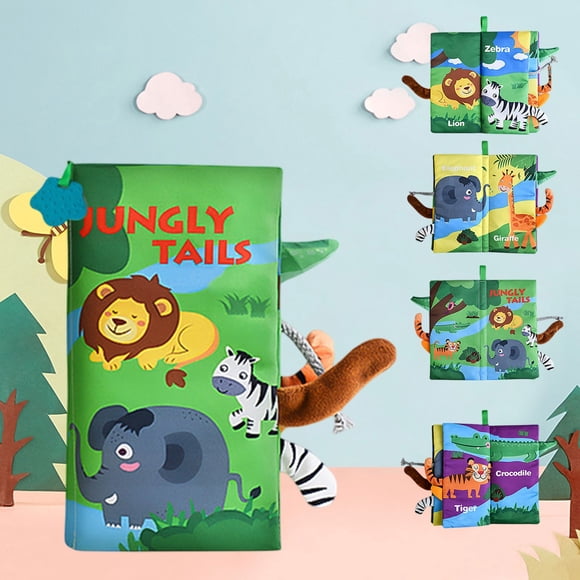 Juguetes de piscina, juguetes para bebés, juguetes para niños pequeños, libro de tela con cola masticable, libro de tela interactivo a prueba de desgarros, libro de tela para aprendizaje temprano, lib