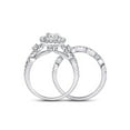 thumbnail image 4 of FB Jewels 14kt White Gold Round Diamond Halo Bridal Wedding Ring Band Set 1-3/4 Cttw Size 7, 4 of 4