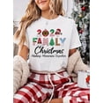 thumbnail image 1 of Family Christmas Casual Crew Neck T-Shirt - Polyester Knit Fabric Festive Pattern, 1 of 4