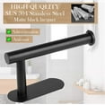 thumbnail image 2 of Toilet Paper Holder - Self Adhesive Toilet Paper Holder Wall Mount for Bathroom, SUS 304 Stainless Steel Command Strip Toilet Paper Roll Holder Stick On Wall, No Drilling - Matte Black, 2 of 7