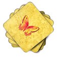 thumbnail image 2 of Carolines Treasures 8857FC Butterfly on Yellow Foam Coaster Set of 4 3 1/2 x 3 1/2 multicolor, 2 of 3