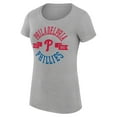 thumbnail image 2 of Women's G-III 4Her by Carl Banks Heather Gray Philadelphia Phillies Super-Slim Fit Lightweight City Graphic T-Shirt, 2 of 5