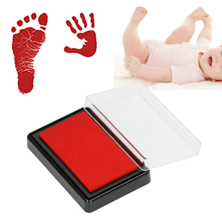 Baby Footprint Ink Pad, Baby Ink Pad Lasting Memories With Paper For Pets Red  Ink 
