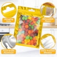 thumbnail image 6 of CCOCC 100 Pcs Resealable Mylar Bags with Frosted Clear Window Smell Proof Packaging Bags Foil Pouch Zip Treat Bag for Food Self Sealing Storage Supplies(Golden,2.75×3.93), 6 of 7