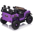 thumbnail image 6 of Hikiddo 12V Ride on Toy, 2-Seater Kids Ride-on Truck Electric Car with Remote, Bluetooth - Purple, 6 of 9