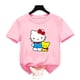 thumbnail image 4 of Camiseta de Hello Kitty para niños y niñas, ropa de calle de manga corta con cuello redondo, Jersey holgado, camisetas KT, 4 of 4