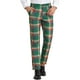 thumbnail image 1 of Pantalones de trabajo INSPIRE CHIC para hombres, formales de negocios, a cuadros, pantalones de prom, 36 verde rojo, 1 of 7