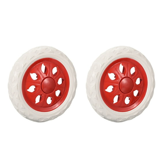 Unique Bargains Shopping Cart Wheels Trolley Caster Replacement 6.5 Inch Diameter Red 2pcs