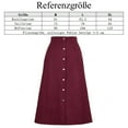 thumbnail image 5 of Falda midi de cintura alta, falda elástica vintage de corte A, falda de pana, 5 of 5