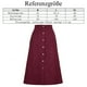 thumbnail image 5 of Falda midi de cintura alta, falda elástica vintage de corte A, falda de pana, 5 of 5