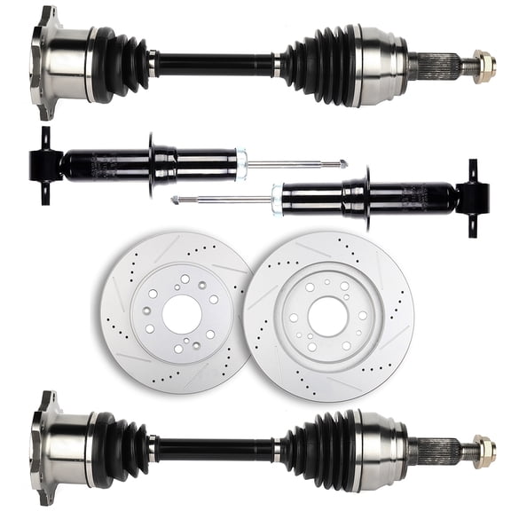 CCIYU CV Axle Drive Shafts Brake rotor Kit fits for Chevrolet for GMC Silverado 1500 Sierra 1500 6.0L 4.8L 5.3L 4.3L Front Right (Passenger Side) 2007-2013