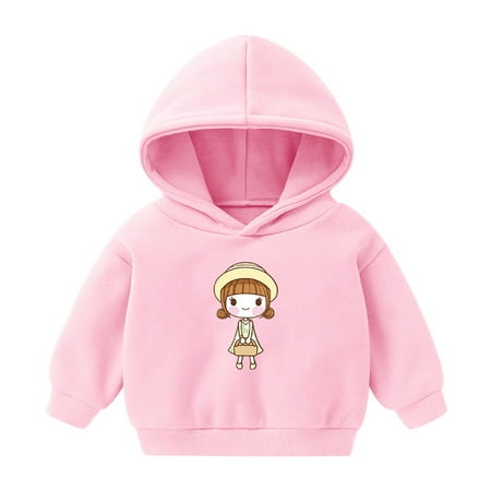 

Aompmsdx Toddler Girls Winter Long Sleeve Hoodie Sweatshirt Outwear For Kids Clothes Cartoon Girls Printsdress