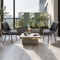 thumbnail image 2 of Qinaqin Set de 2 Negro Cuero Sintético cm Profundidadining Chairs con Metálico Legs para Kitchen y Sala, 2 of 6