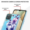 thumbnail image 4 of Allytech Samsung Galaxy A12 Case, Galaxy A12 5G Case, Flower Series Crystal Clear Back Cover Flexible TPU Silicone Shockproof Drop Proof Anti-yellow Protection Case Cover for Galaxy A12, Purple Flower, 4 of 5