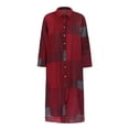 thumbnail image 6 of Njoeus Women's Cotton and Linen Shirt Dress Casual Long Sleeve Buttons Down Plain Loose Blouse Maxi Dresses with Pocket S-4XL, 6 of 6