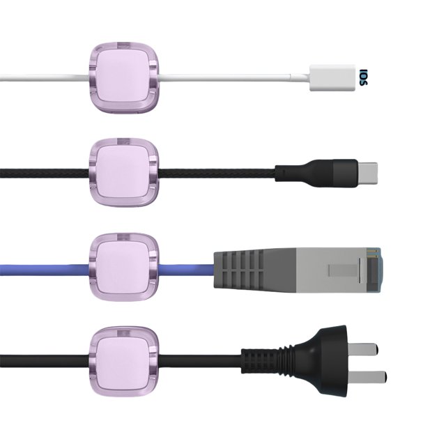 Clips para Gestión Cables 6 Piezas Magnéticos () Morados