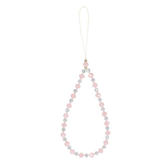 Raindrops 1Pack Pink Crystal Beaded Chain Keychain Pendant for Women 16X0.4X0.4In