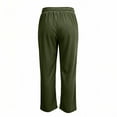 thumbnail image 3 of ZHYou No Boundarie Womens Pants Corduroy Drawstring Wide Leg Elastic High Waisted Soft Knit Loose Fit Casual Trousers with Pockets,Army Green,Size 3XL, 3 of 8