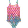 thumbnail image 2 of LYMAYTER 5-12Y Kids Girls Halter Swimsuit Toddler Backless One Piece Swimwear Quick Dry Beach Bathing Suit, 2 of 11