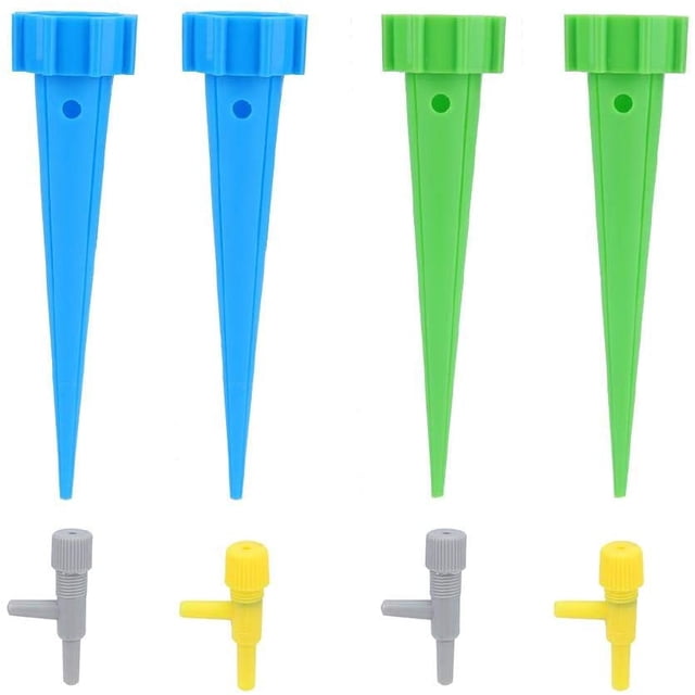 Plant Self Watering Spikes System 4pcs Adjustable Automatic Plant Watering Irrigation Device Flower Water Drip Spikes with Valve