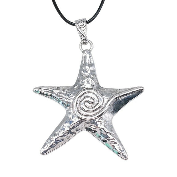 Metal Exaggerate Personality Big Star Pendant Necklace for Women Unisex Y2K Jewelry Hip Hop Punk Sweater Chain